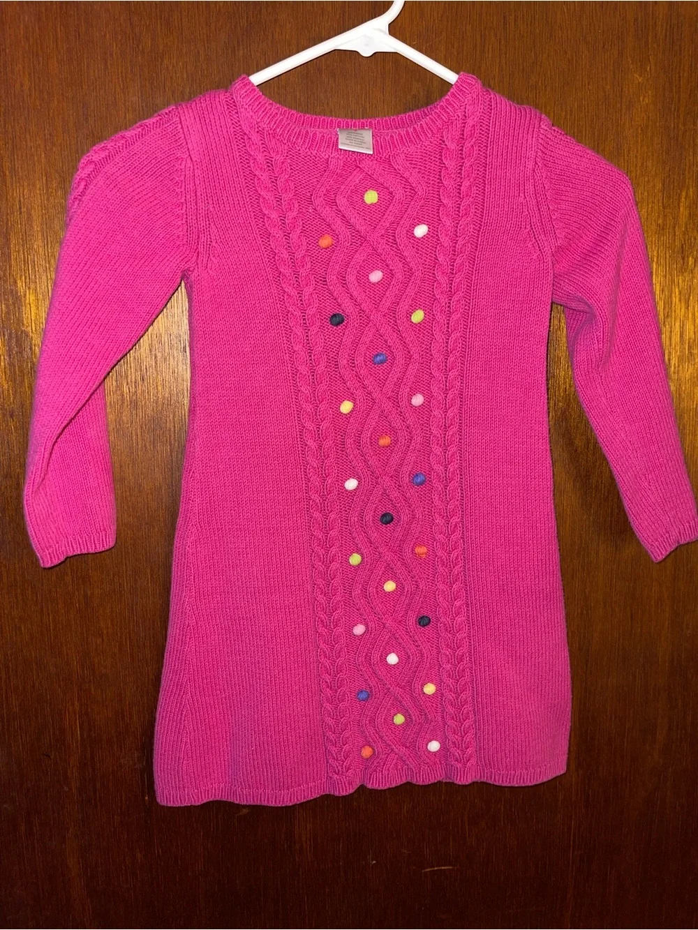 Gymboree Hot Pink Knit Dress with Multicolor Dot Accents